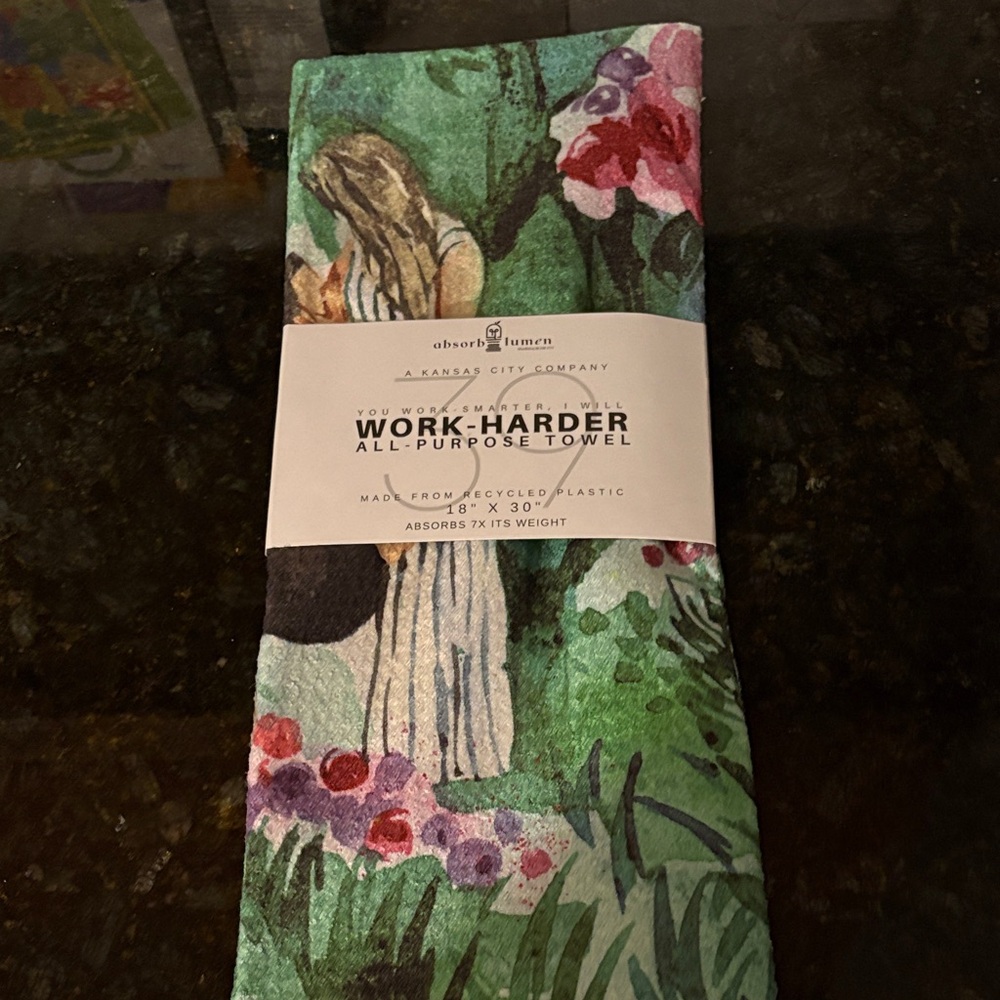 Green Floral All-Purpose Towel